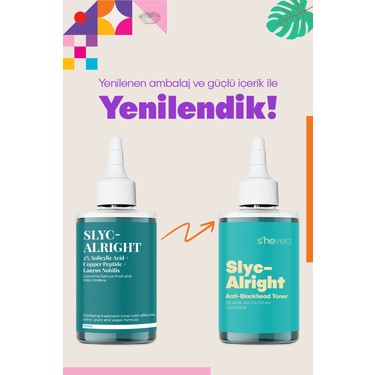 s'hevec Siyah Nokta Karşıtı ve Gözenek Sıkılaştırıcı Salisilik Asit 200 ml Vegan Tonik Slyc–Alright