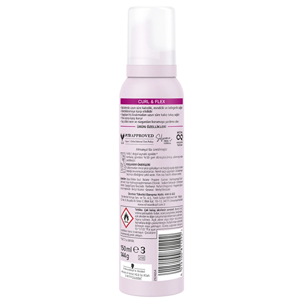 Taft Saç Köpüğü Curl Flex 150 Ml