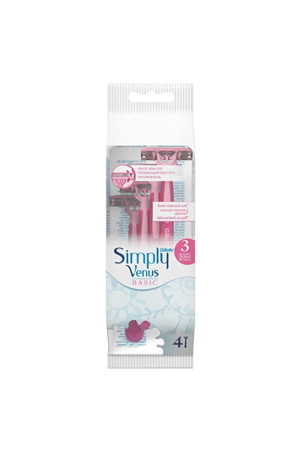 Gillette Simply Venus 3 Basic Kullan At Kadın Tıraş Bıçağı 4 Adet