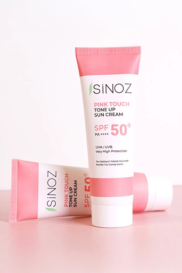 Sinoz Pink Touch SPF50+ Aydınlatıcı Pembe Yüz Güneş Kremi PA++++ Tüm Ciltler için 50ml