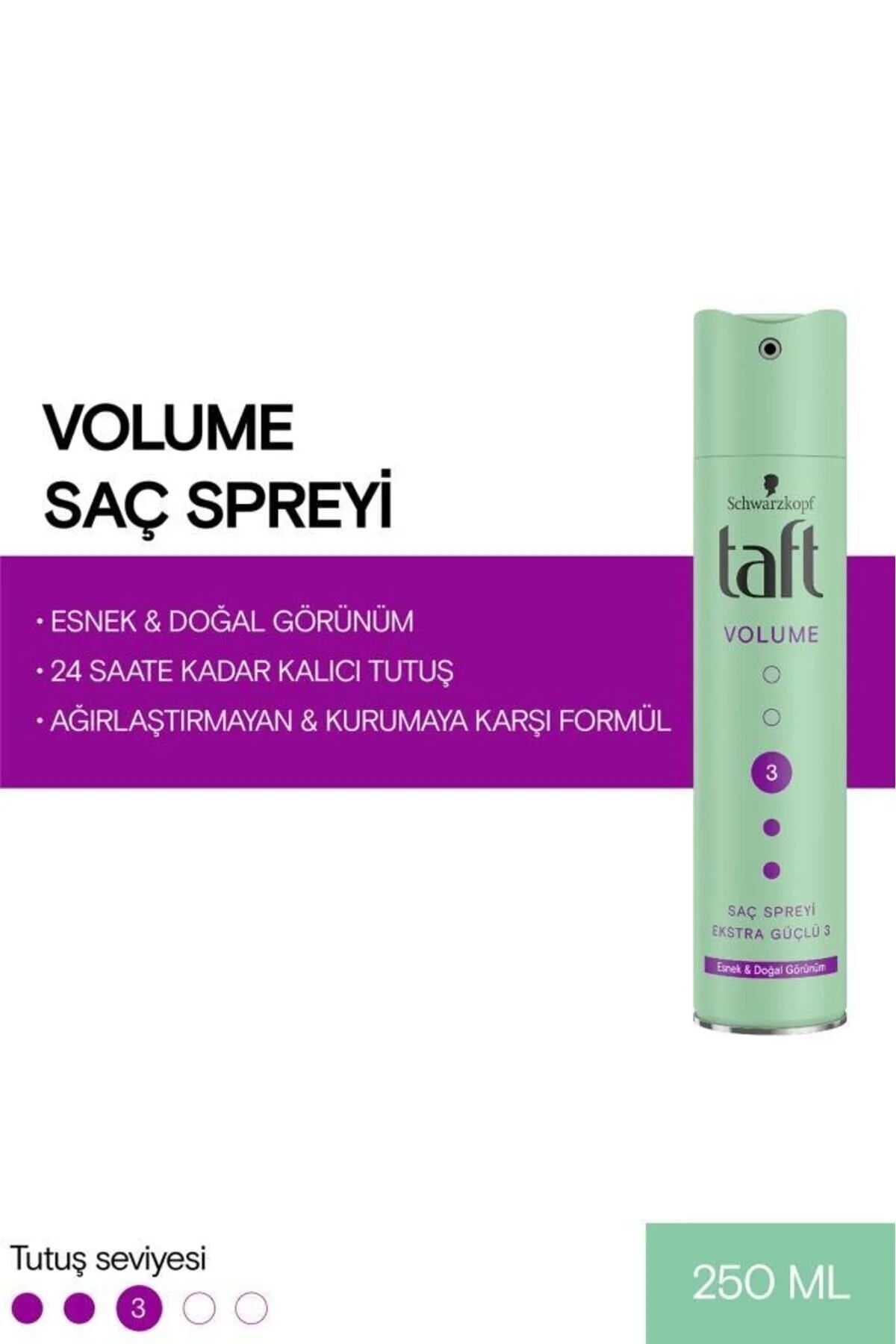Taft Sprey Volume Hacim Veren Ekstra Güçlü Tutuş 250 ml Yeni