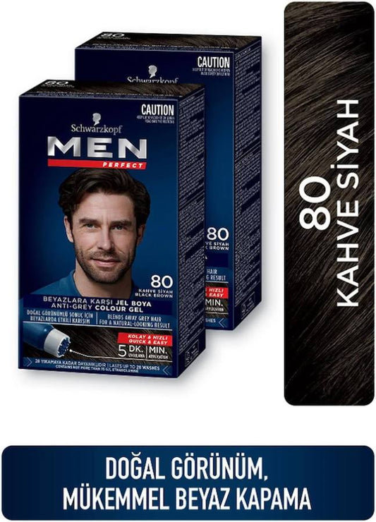 Schwarzkopf Men Perfect 80 Siyah Kahve 2 Li